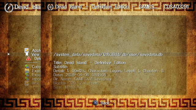 Apollo HDD save details