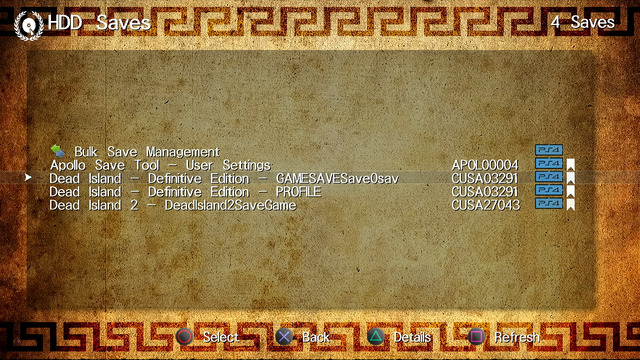 Apollo HDD saves list